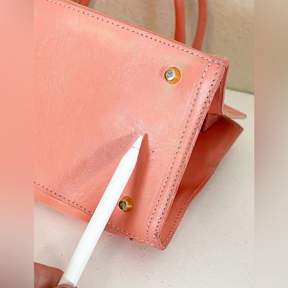 FURLA Coral Pink Leather Top Handle shoulder Tote Bag - Picture 14 of 16